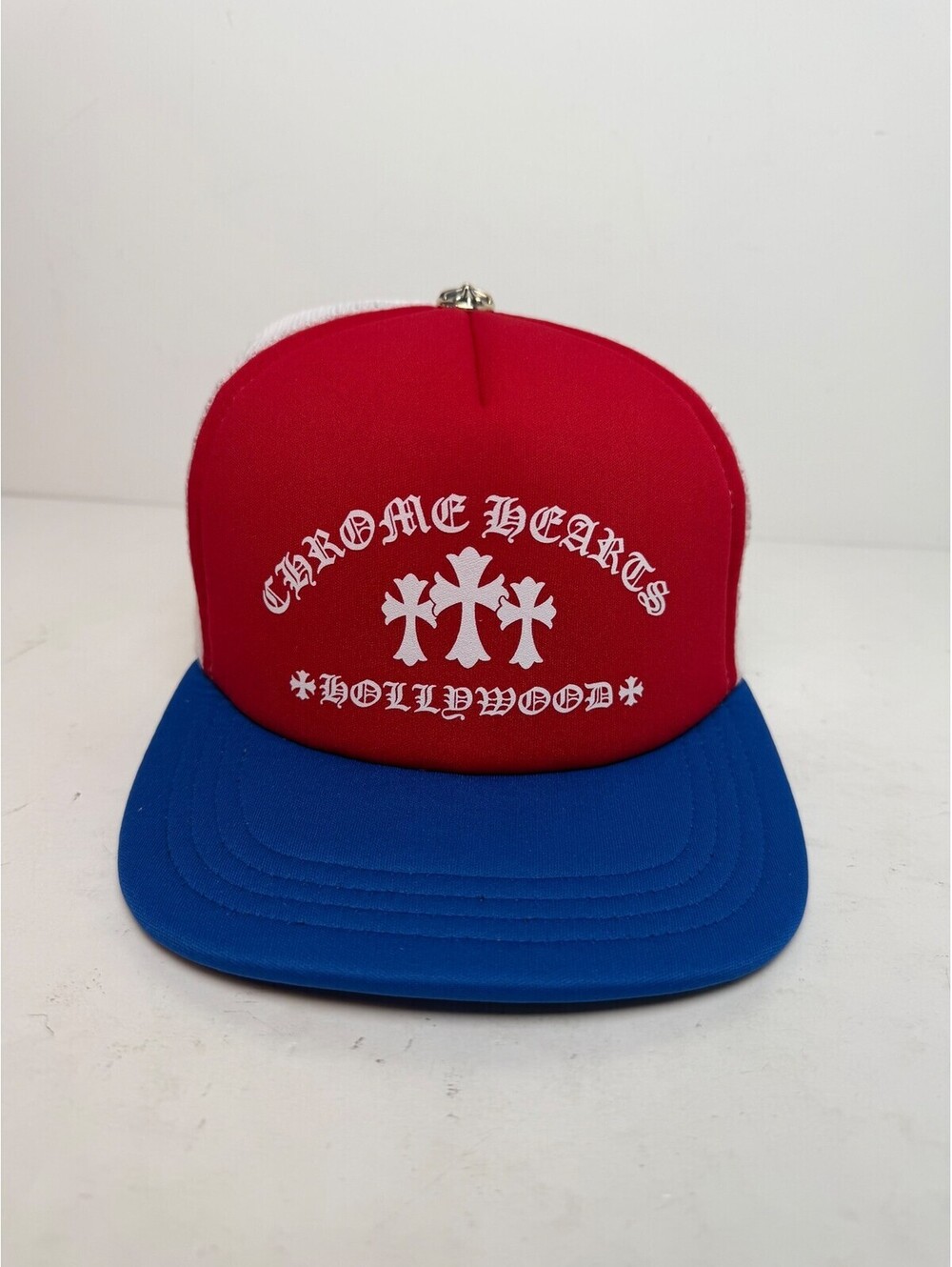 Chrome Hearts Hollywood Trucker Hat Red Blue White New